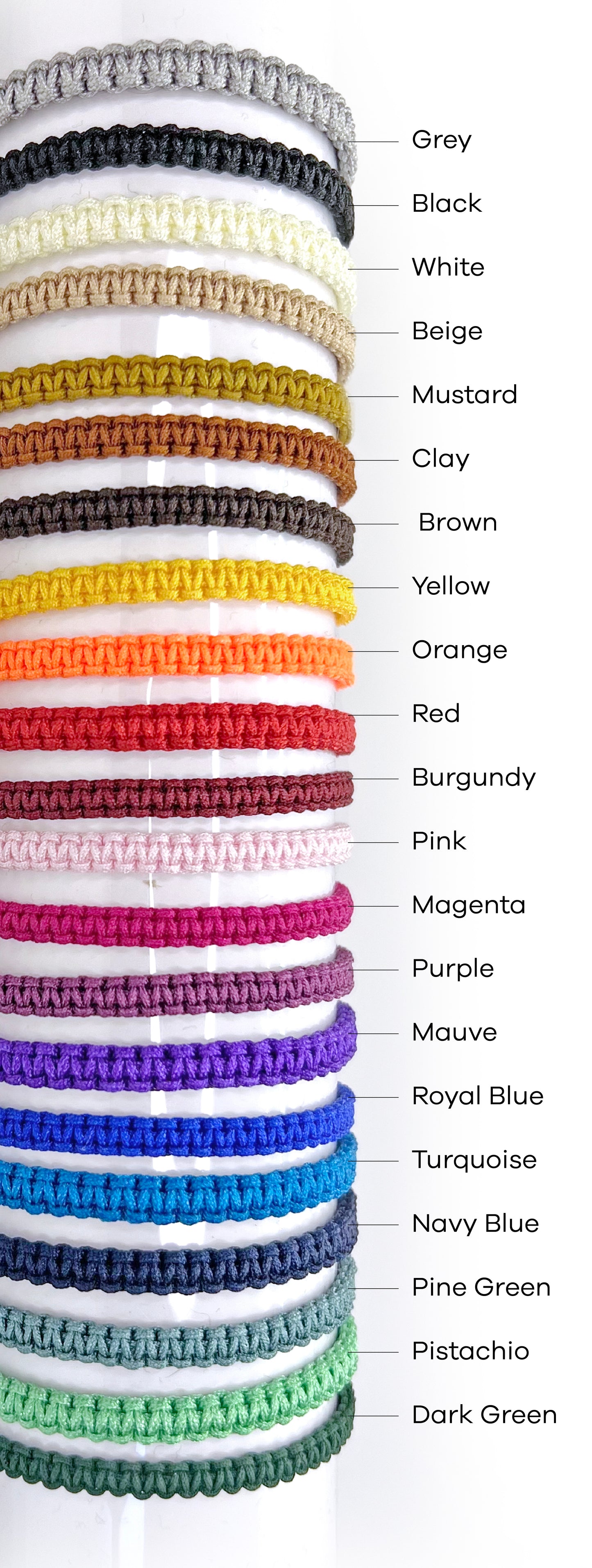 more than 20 colors to choose from, hand made macrame bracelets.