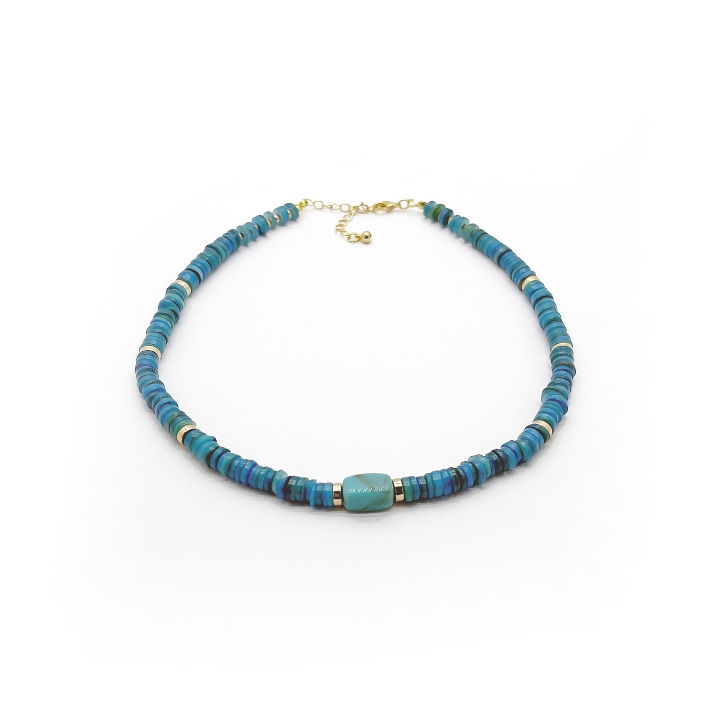 Necklace - Blue Semi-precious Shells