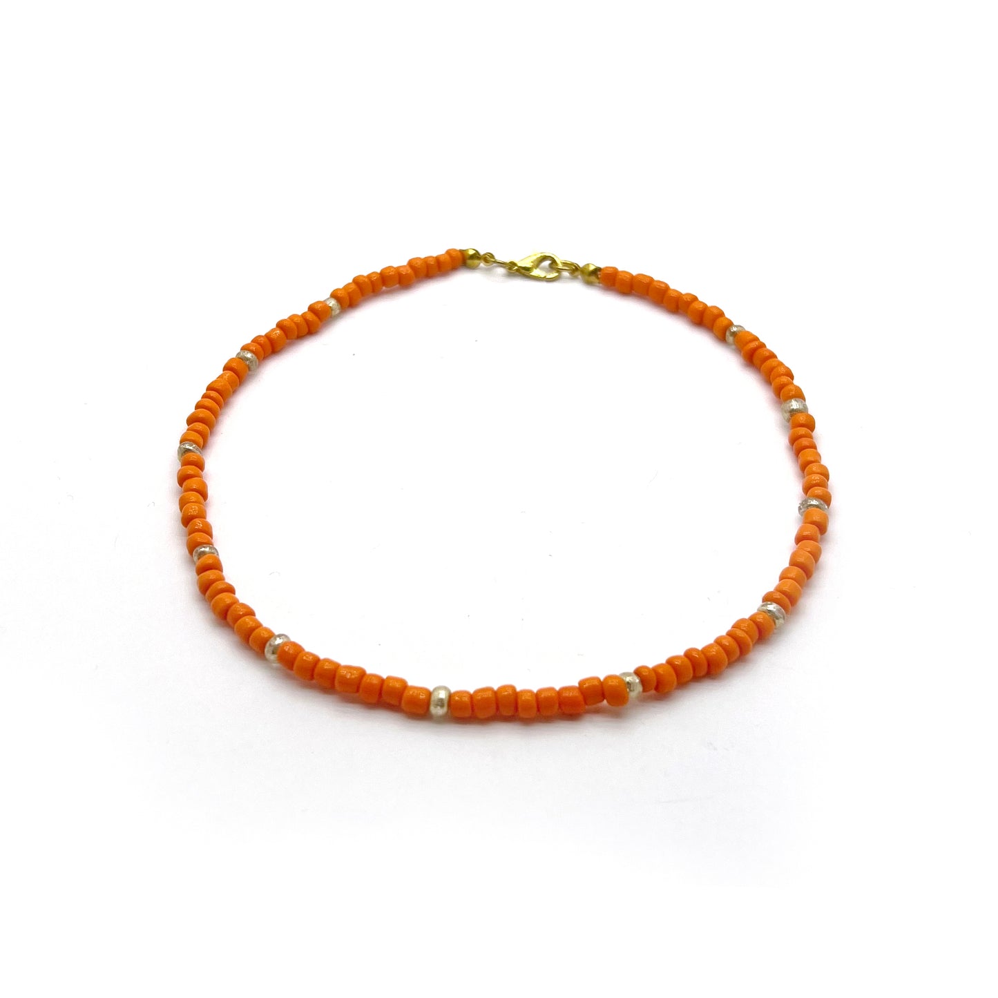 Orange Glass beads Necklace, choker, Ace Studio