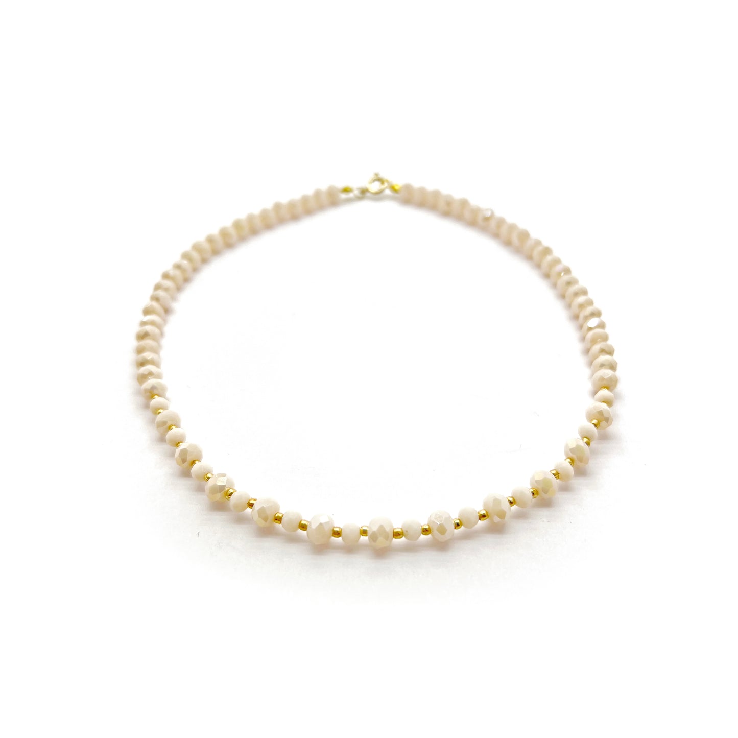 Necklace - Beige & Gold