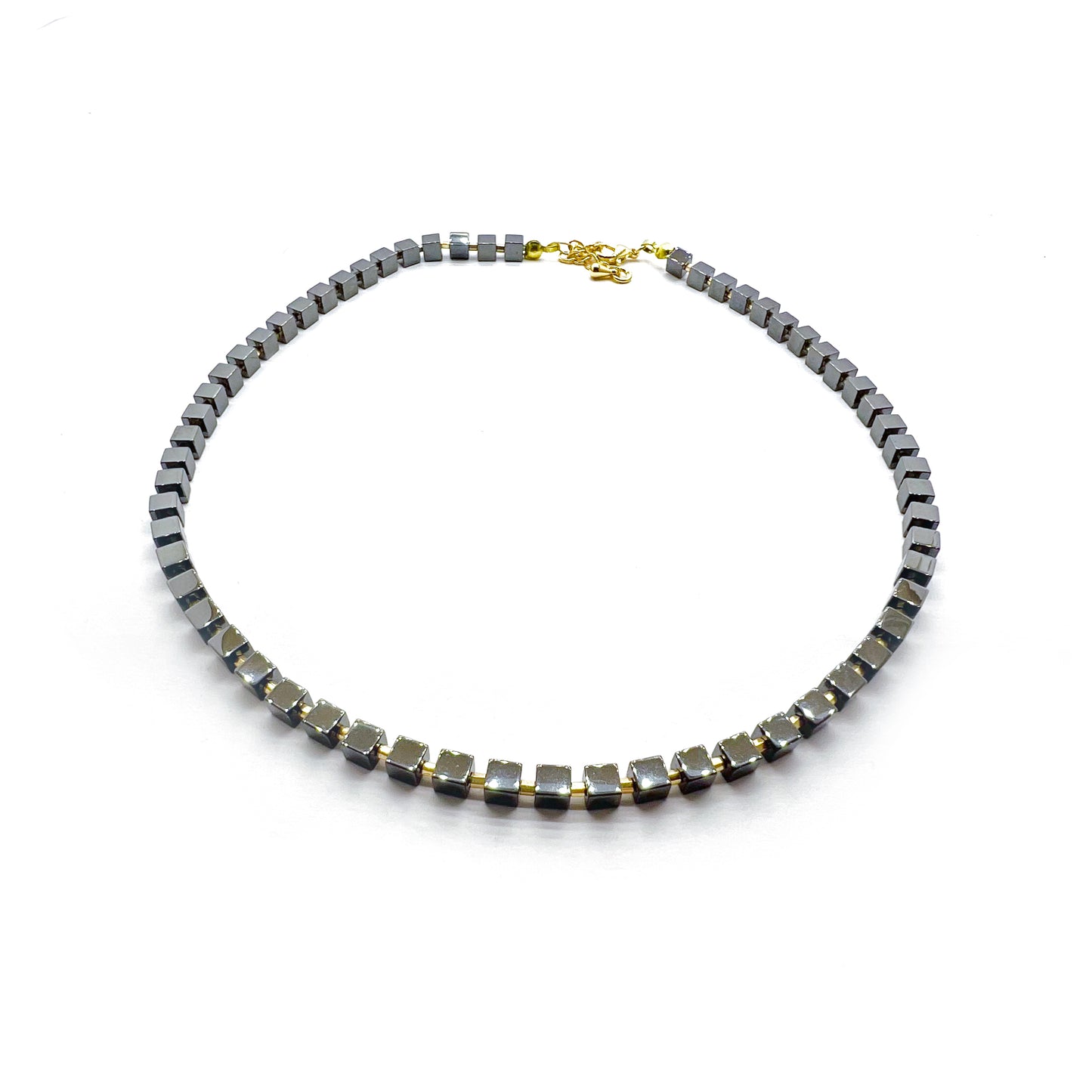 Necklace - Hematite Squared