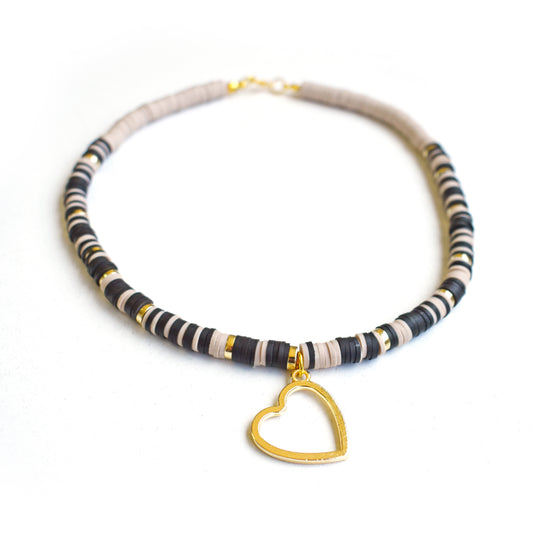 Necklace - Beige and Black