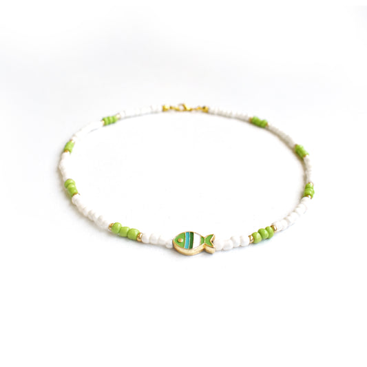 Necklace - Fishy Lime Green