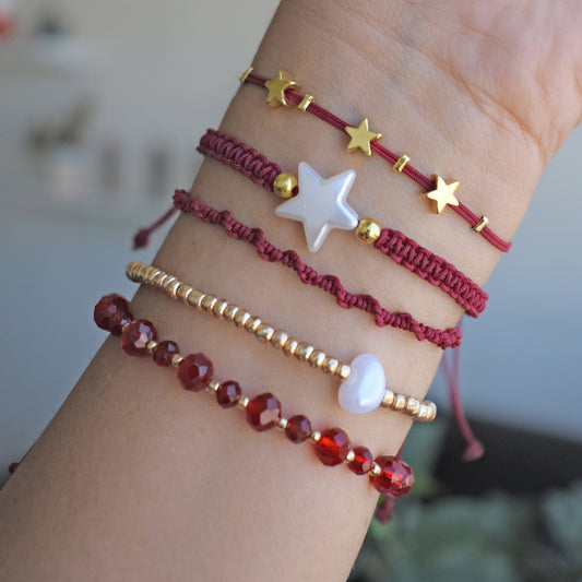 Bracelet Set - Burgundy