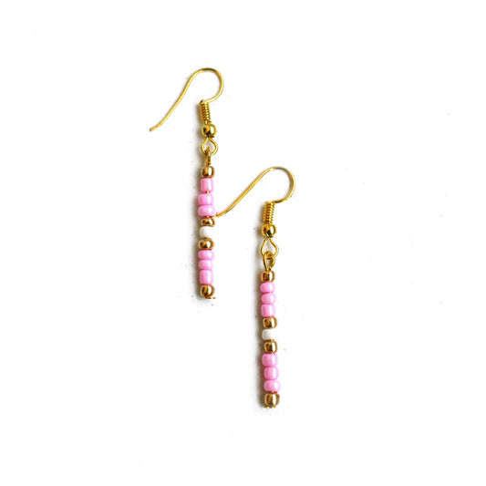 Earrings - Pink & Gold