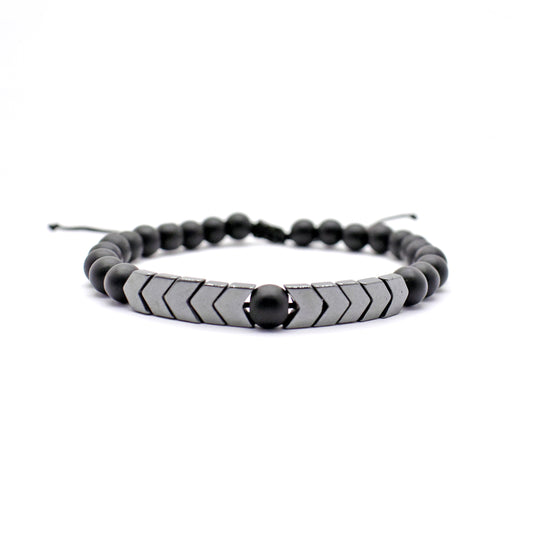 Bracelet for Men - Hematite and Matt Beads