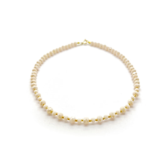 Necklace - Beige & Gold