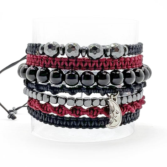 7 in 1 Wrap Bracelet with Hematite and Glass Beads
