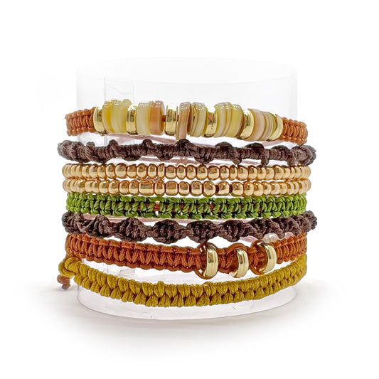 8 in 1 Wrap Bracelet Earthy Natural Colors