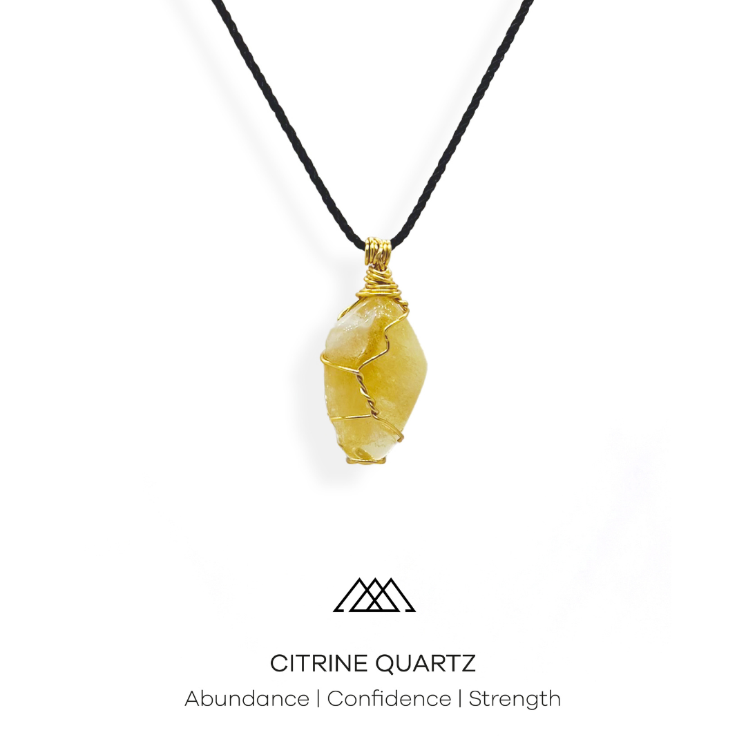 Citrine Quartz necklace know for its properties like abundance, confidence and strength, order online, shop online