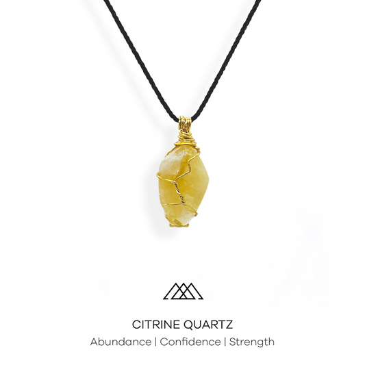 Citrine Quartz necklace know for its properties like abundance, confidence and strength, order online, shop online