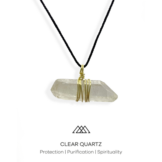 Clear Quartz necklace pendant, it has healing powers like protection, purification, and spirituality.